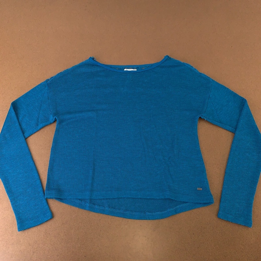 Aeropostale Women's XL Blue Lightweight Long Sleeve Round Neck Pullover Sweater
